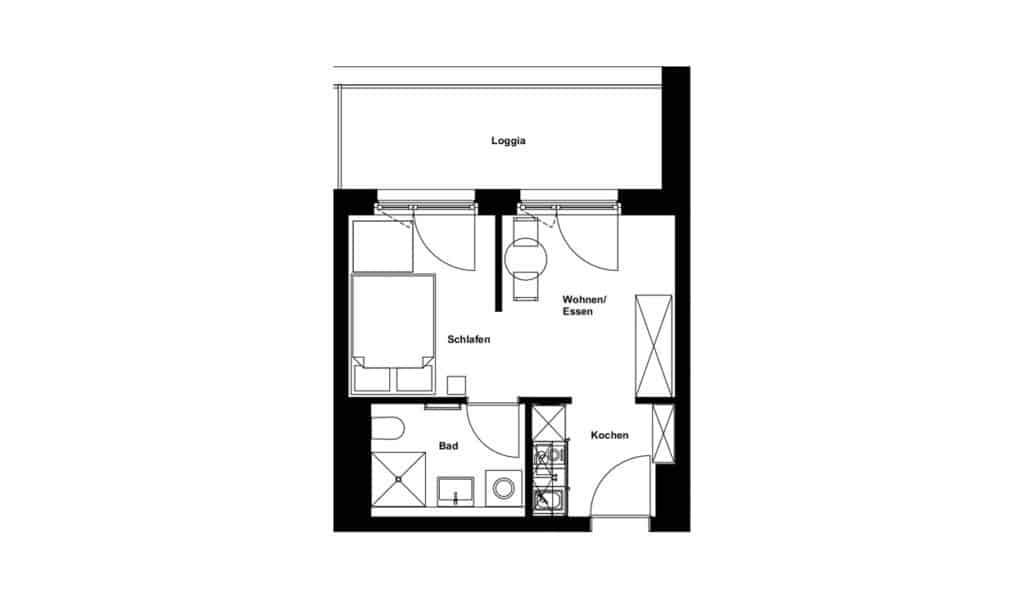 Beispiel-Grundriss 1-Zimmer